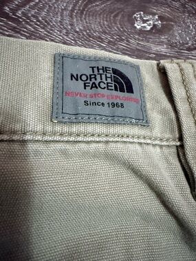 The North Face Khaki Canvas Pants with Logo Patch Mens 36